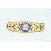 Gold Plated Metal Bangle bridal wedding jewelry white zircon stone blue enamel